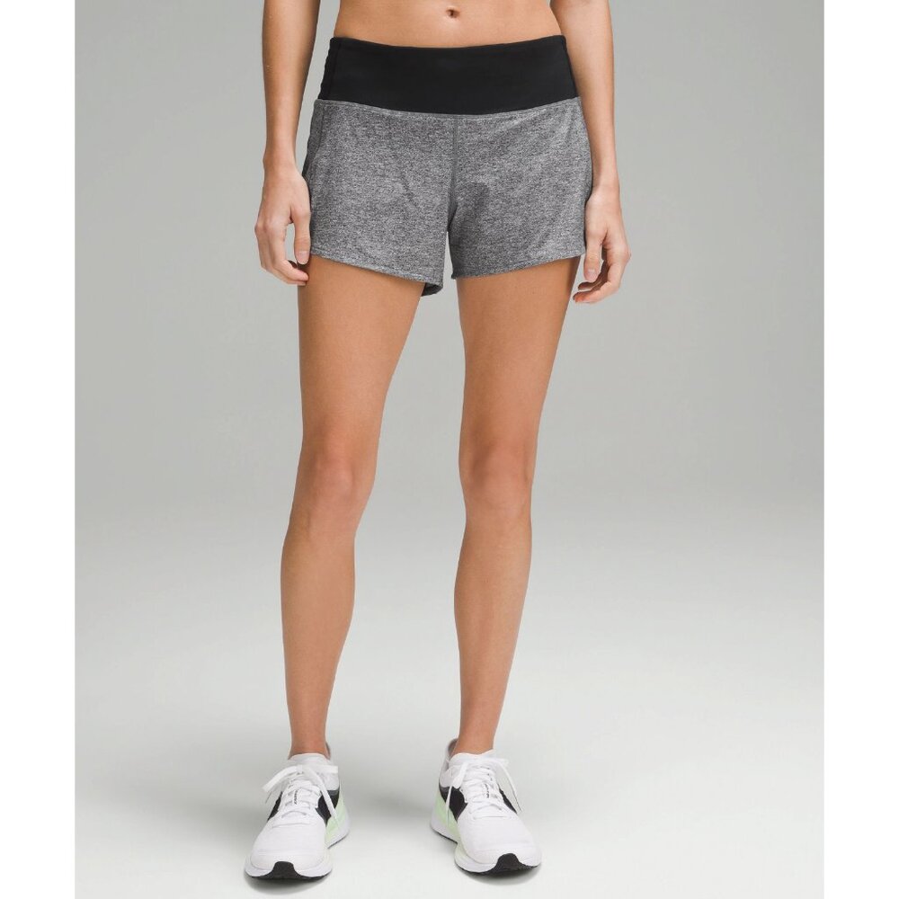 Lululemon Speed Up Short Long *4" Updated Fit - Heather Lux Multi Black - Size 2